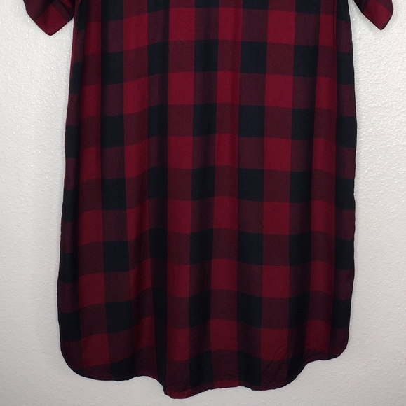 Madewell Women's Plaid Button Down Short Sleeve Shirt Dress Size XS - Picture 6 of 12